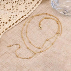 Stainless Steel Lariat Necklace Gold Plated, Dainty Long Necklace Laryered Necklaces For Women Girls, Y Shape Drop Pendant